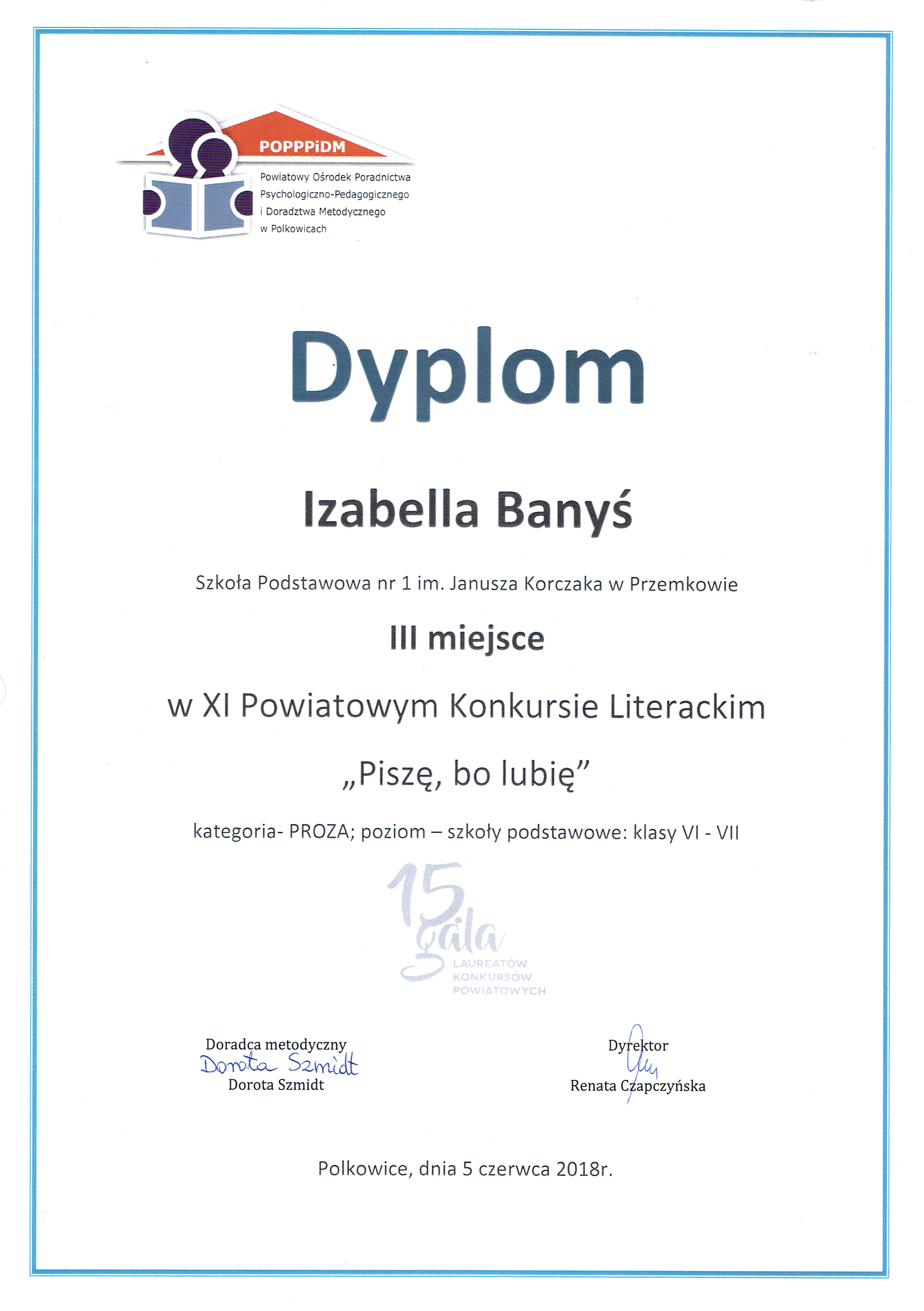 Gala Laureatów Konkursów Powiatowych 2018