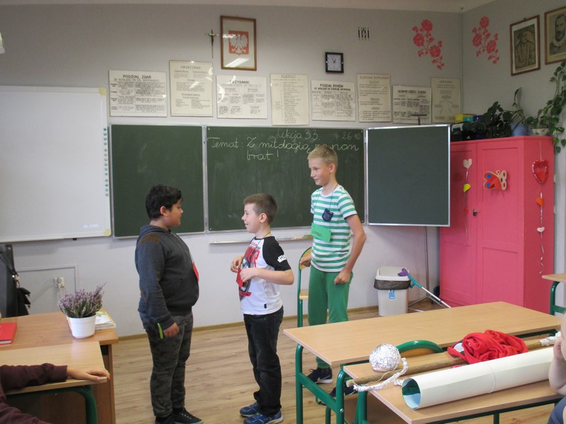 Lekcja języka polskiego w klasie V A