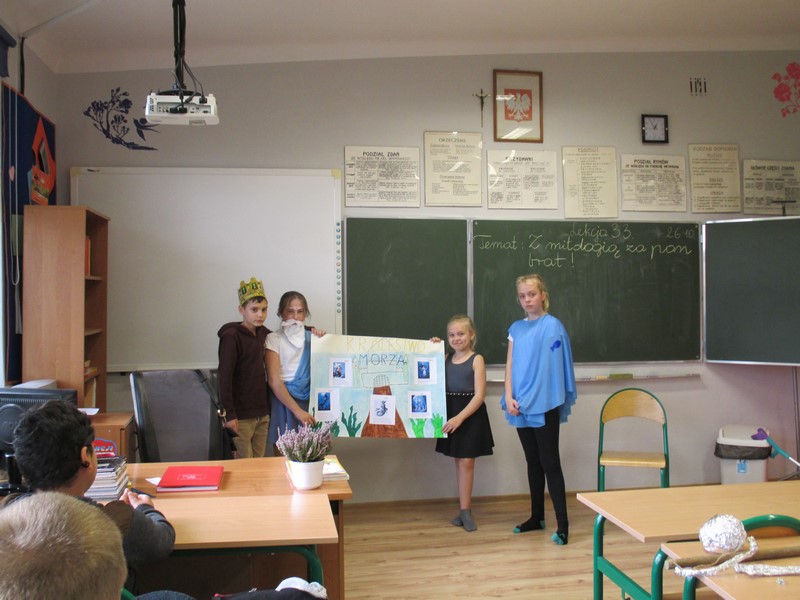 Lekcja języka polskiego w klasie V A