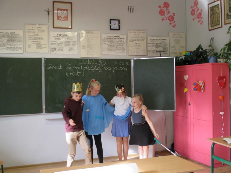 Lekcja języka polskiego w klasie V A