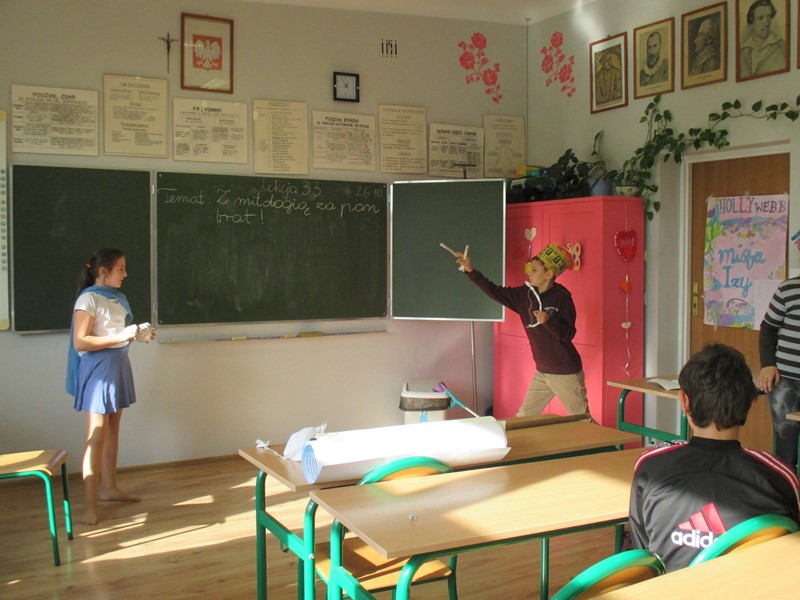 Lekcja języka polskiego w klasie V A