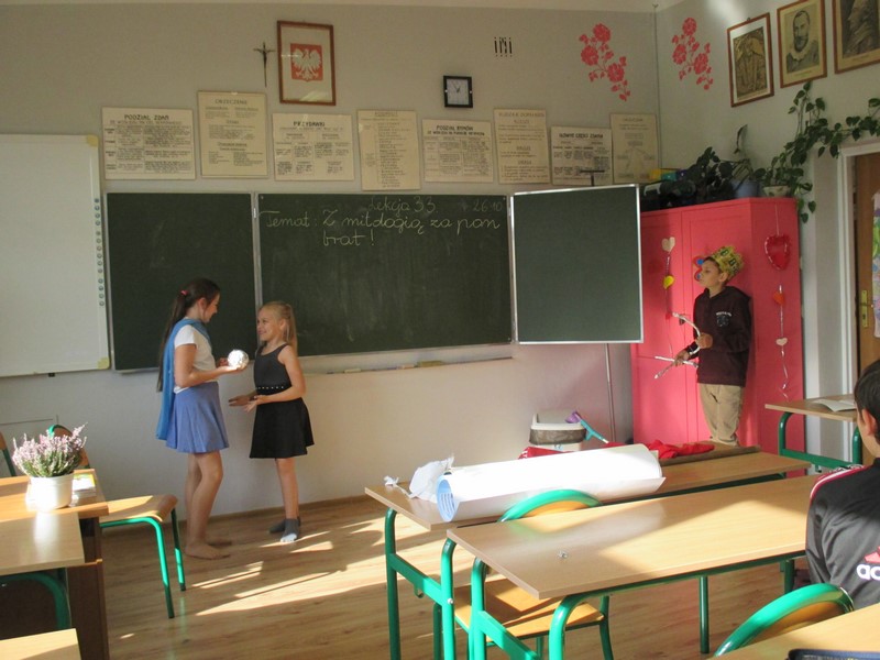 Lekcja języka polskiego w klasie V A