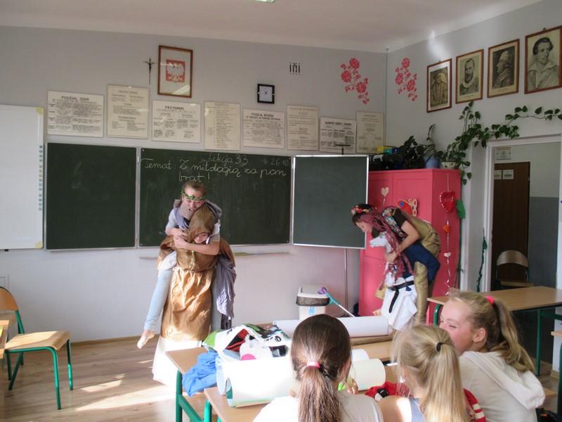 Lekcja języka polskiego w klasie V A