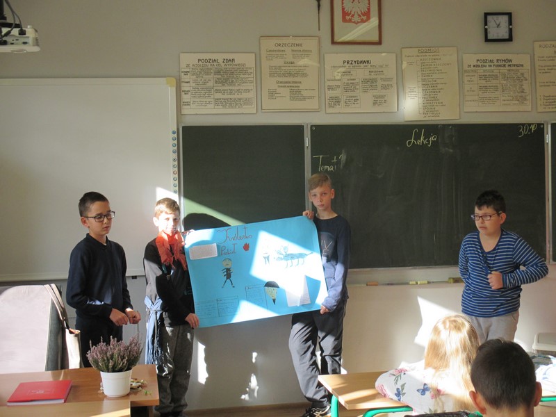 Lekcja języka polskiego w klasie V A