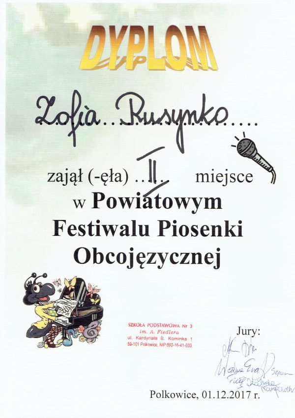 Powiatowy Festiwal Piosenki Obcojęzycznej