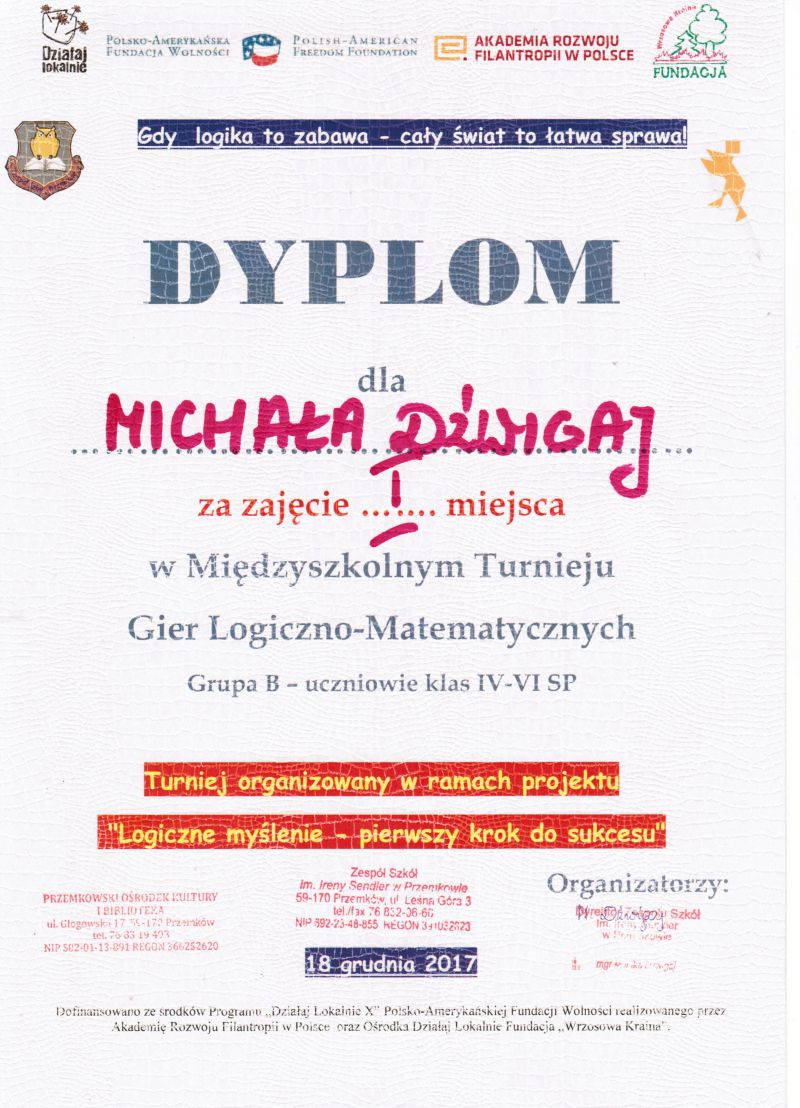  Międzyszkolny Turniej Gier Logiczno-matematycznych 